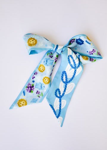[Saturday Silks] Alpha Delta Pi Skinny Scarf - The Pink Pineapple 850