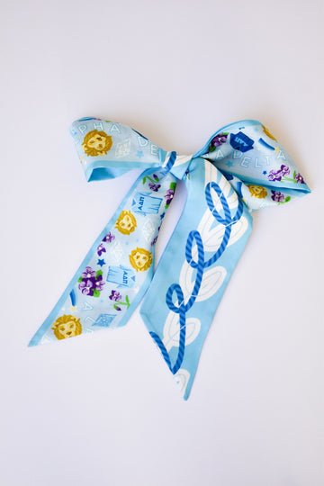 [Saturday Silks] Alpha Delta Pi Skinny Scarf - The Pink Pineapple 850
