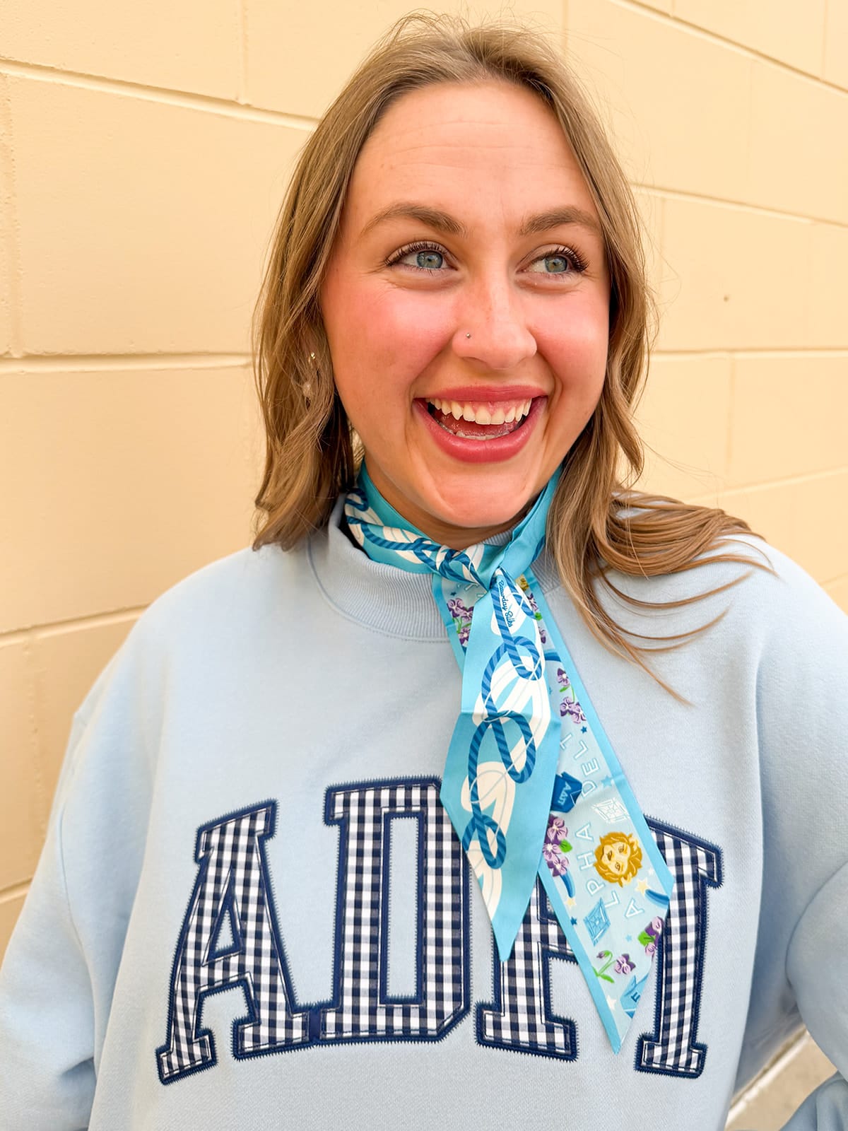 [Saturday Silks] Alpha Delta Pi Skinny Scarf - The Pink Pineapple 850