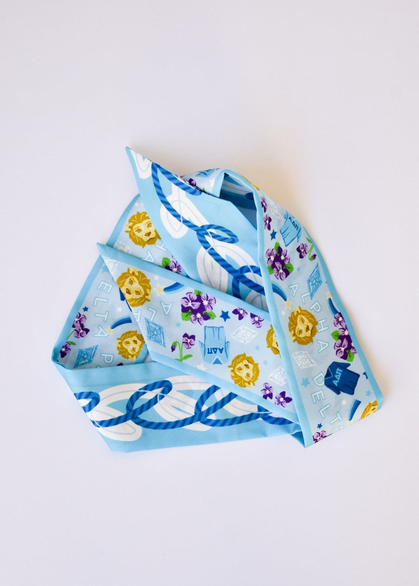 [Saturday Silks] Alpha Delta Pi Skinny Scarf - The Pink Pineapple 850