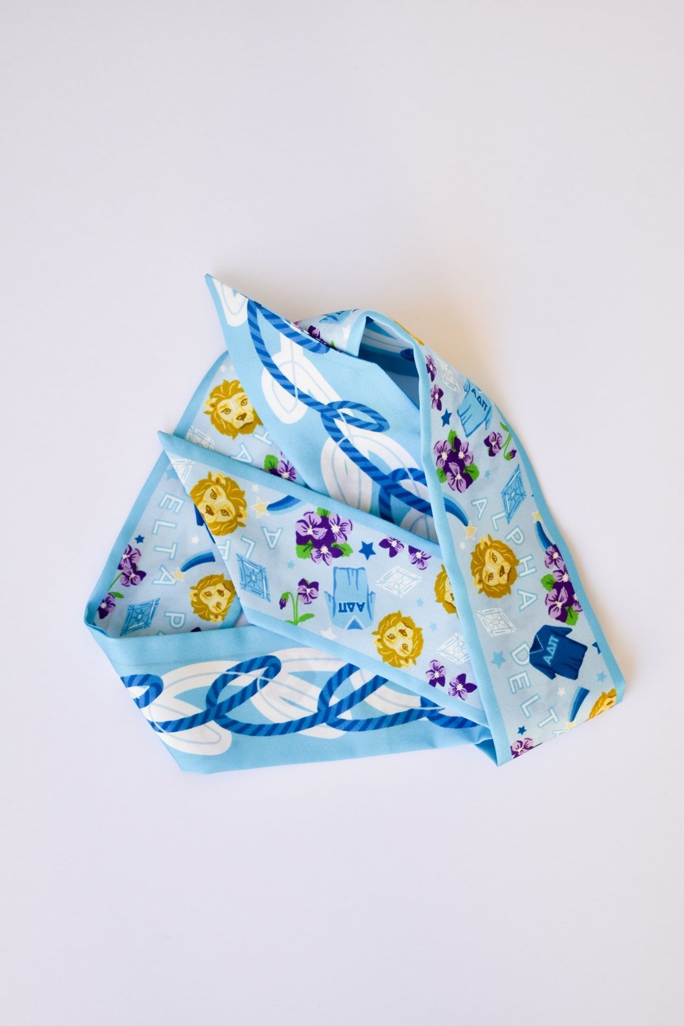 [Saturday Silks] Alpha Delta Pi Skinny Scarf - The Pink Pineapple 850