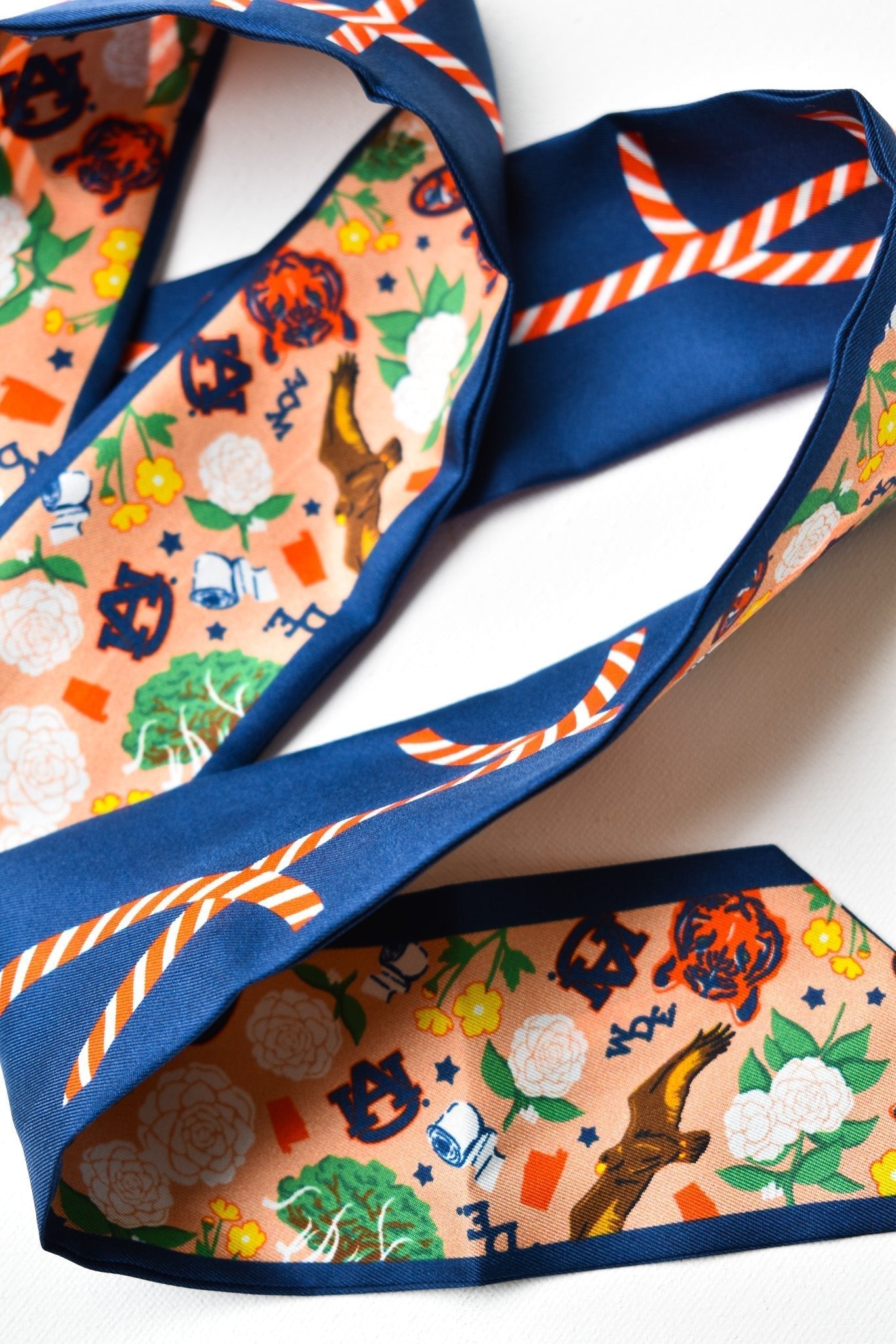 [Saturday Silks] Auburn Gameday Skinny Scarf - The Pink Pineapple 850