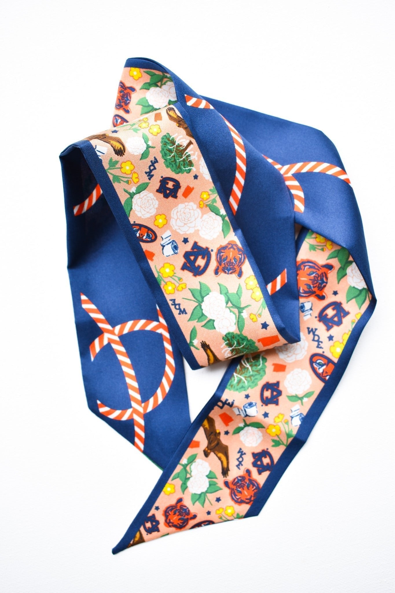 [Saturday Silks] Auburn Gameday Skinny Scarf - The Pink Pineapple 850