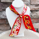 [Saturday Silks] Chi Omega Skinny Scarf - The Pink Pineapple 850