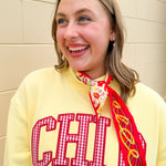 [Saturday Silks] Chi Omega Skinny Scarf - The Pink Pineapple 850
