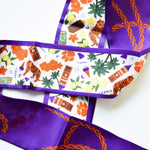 [Saturday Silks] Clemson Gameday Skinny Scarf - The Pink Pineapple 850
