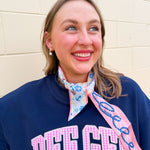 [Saturday Silks] Delta Gamma Skinny Scarf - The Pink Pineapple 850