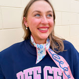 [Saturday Silks] Delta Gamma Skinny Scarf - The Pink Pineapple 850