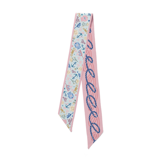 [Saturday Silks] Delta Gamma Skinny Scarf - The Pink Pineapple 850