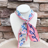 [Saturday Silks] Delta Gamma Skinny Scarf - The Pink Pineapple 850