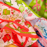 [Saturday Silks] Delta Zeta Skinny Scarf - The Pink Pineapple 850