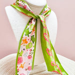 [Saturday Silks] Delta Zeta Skinny Scarf - The Pink Pineapple 850