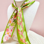 [Saturday Silks] Delta Zeta Skinny Scarf - The Pink Pineapple 850