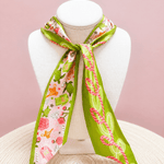[Saturday Silks] Delta Zeta Skinny Scarf - The Pink Pineapple 850