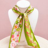 [Saturday Silks] Delta Zeta Skinny Scarf - The Pink Pineapple 850