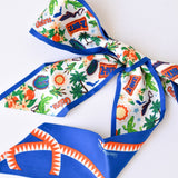 [Saturday Silks] Florida Gameday Skinny Scarf - The Pink Pineapple 850