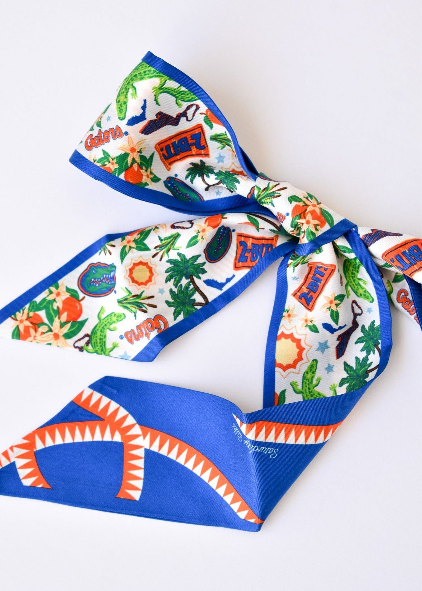 [Saturday Silks] Florida Gameday Skinny Scarf - The Pink Pineapple 850