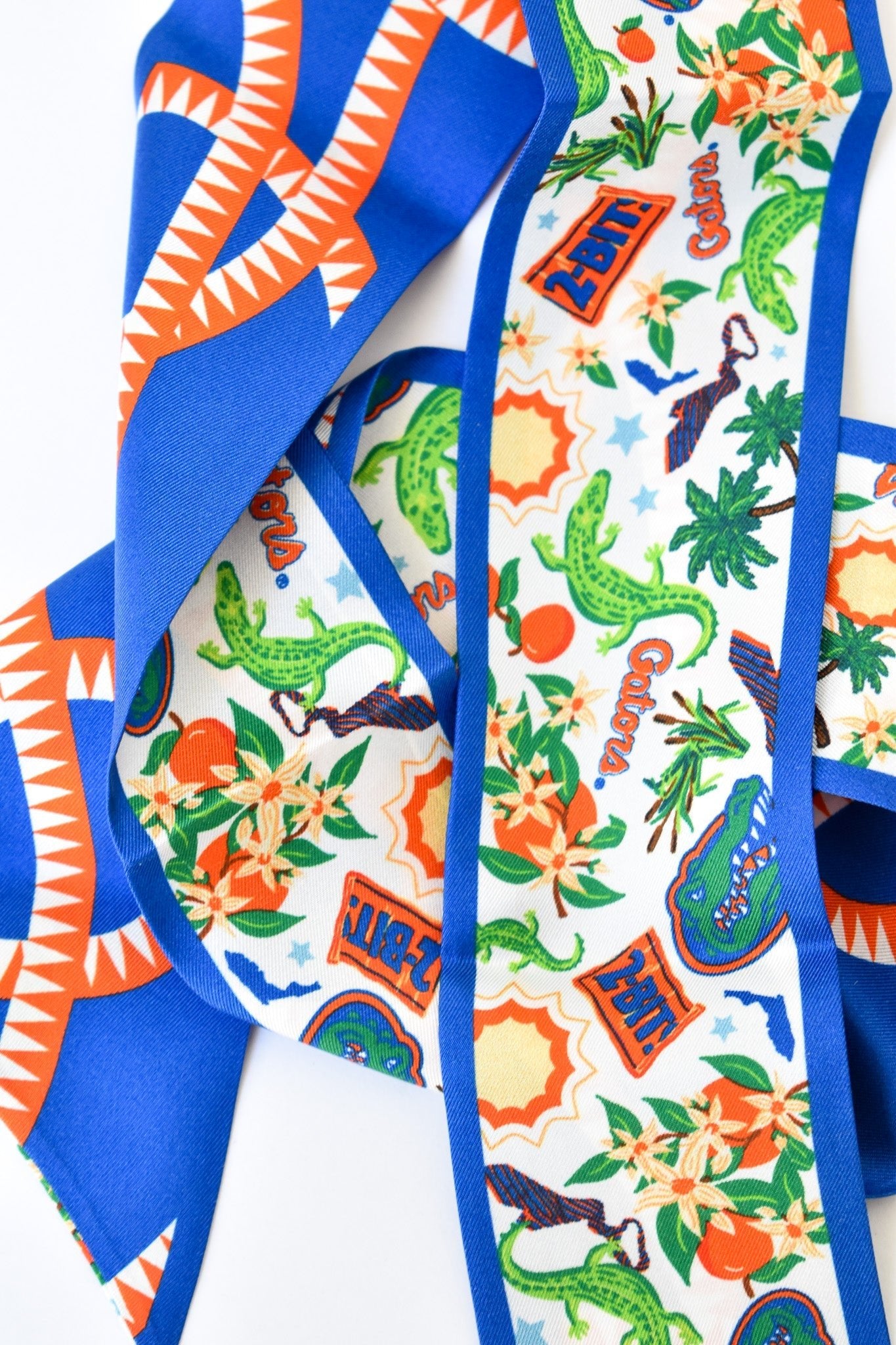 [Saturday Silks] Florida Gameday Skinny Scarf - The Pink Pineapple 850