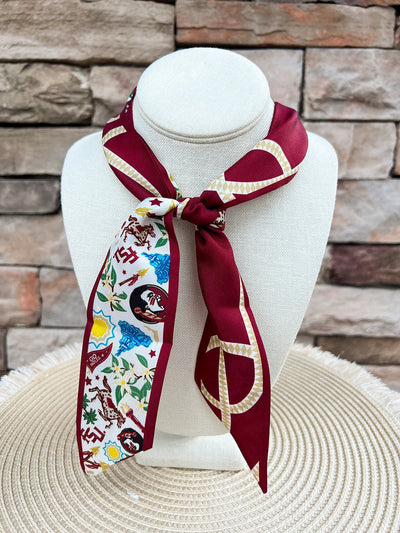 [Saturday Silks] Florida State Gameday Skinny Scarf - The Pink Pineapple 850