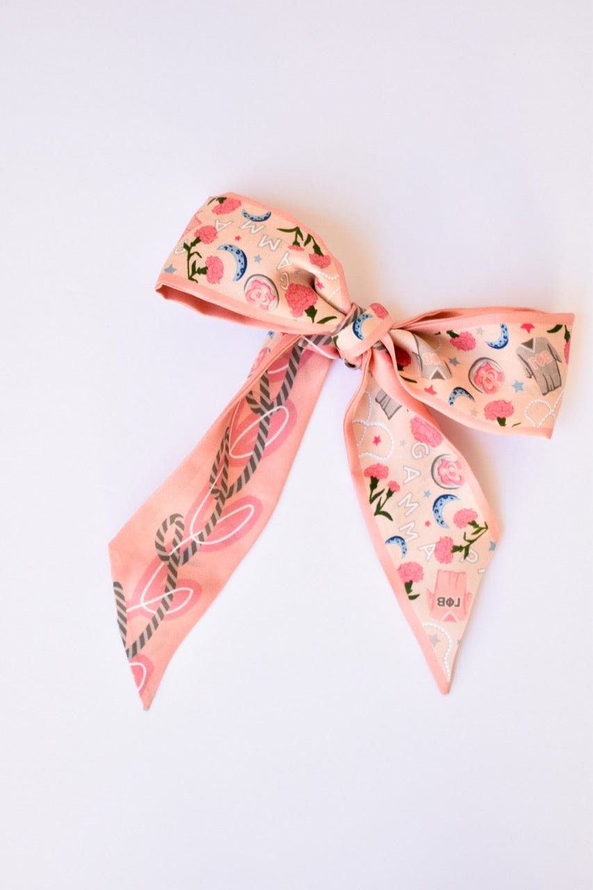 [Saturday Silks] Gamma Phi Beta Skinny Scarf - The Pink Pineapple 850