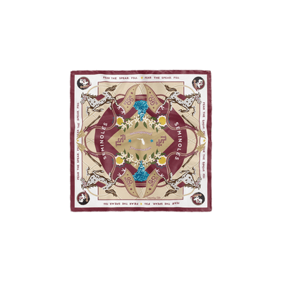 [Saturday Silks] Garnet Glory FSU Silk Pocket Scarf - The Pink Pineapple 850