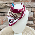 [Saturday Silks] Garnet Glory FSU Silk Pocket Scarf - The Pink Pineapple 850