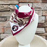 [Saturday Silks] Garnet Glory FSU Silk Pocket Scarf - The Pink Pineapple 850