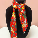 [Saturday Silks] Georgia Gameday Skinny Scarf - The Pink Pineapple 850