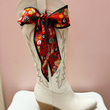 [Saturday Silks] Georgia Gameday Skinny Scarf - The Pink Pineapple 850