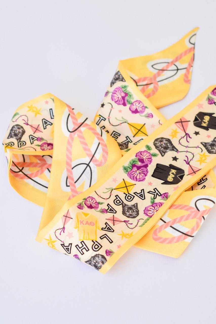 [Saturday Silks] Kappa Alpha Theta Skinny Scarf - The Pink Pineapple 850