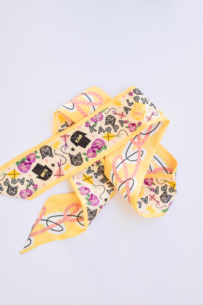 [Saturday Silks] Kappa Alpha Theta Skinny Scarf - The Pink Pineapple 850
