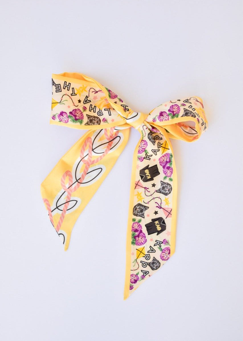 [Saturday Silks] Kappa Alpha Theta Skinny Scarf - The Pink Pineapple 850