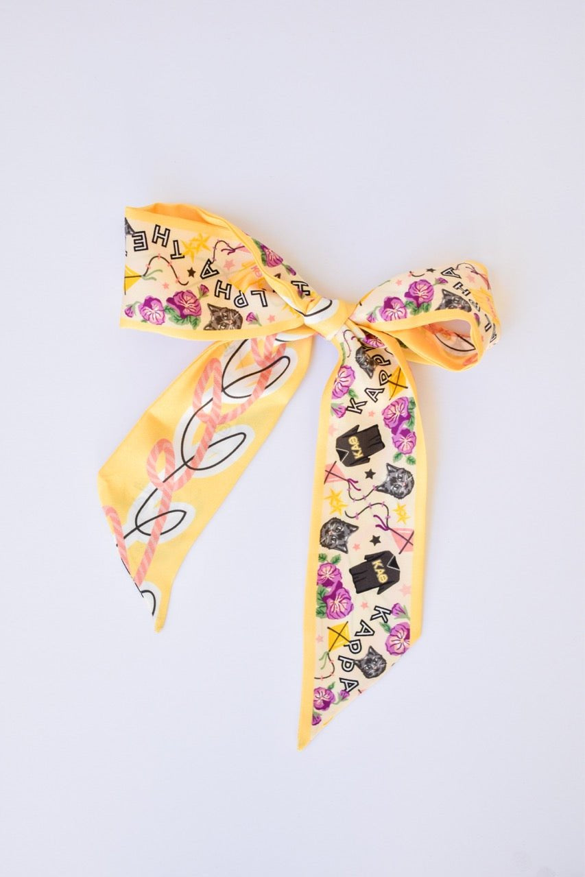 [Saturday Silks] Kappa Alpha Theta Skinny Scarf - The Pink Pineapple 850