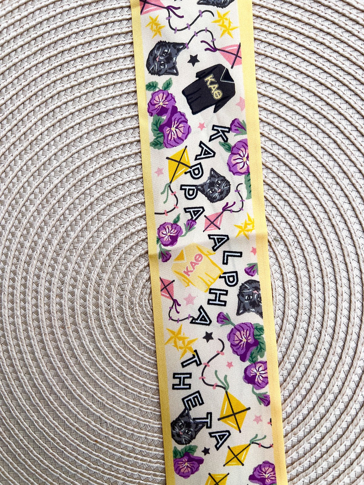 [Saturday Silks] Kappa Alpha Theta Skinny Scarf - The Pink Pineapple 850