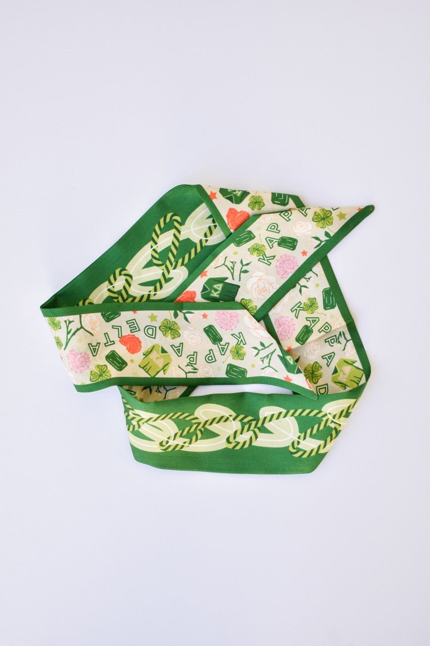 [Saturday Silks] Kappa Delta Skinny Scarf - The Pink Pineapple 850