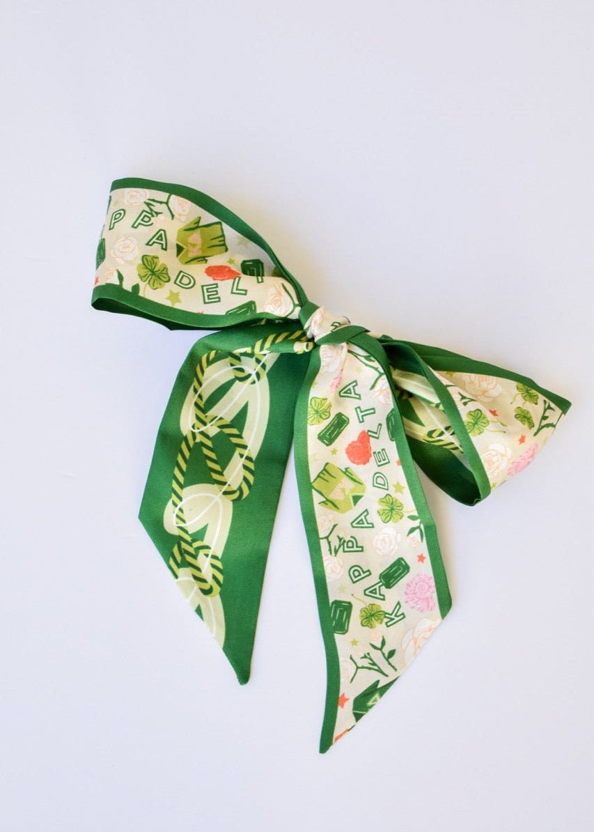 [Saturday Silks] Kappa Delta Skinny Scarf - The Pink Pineapple 850