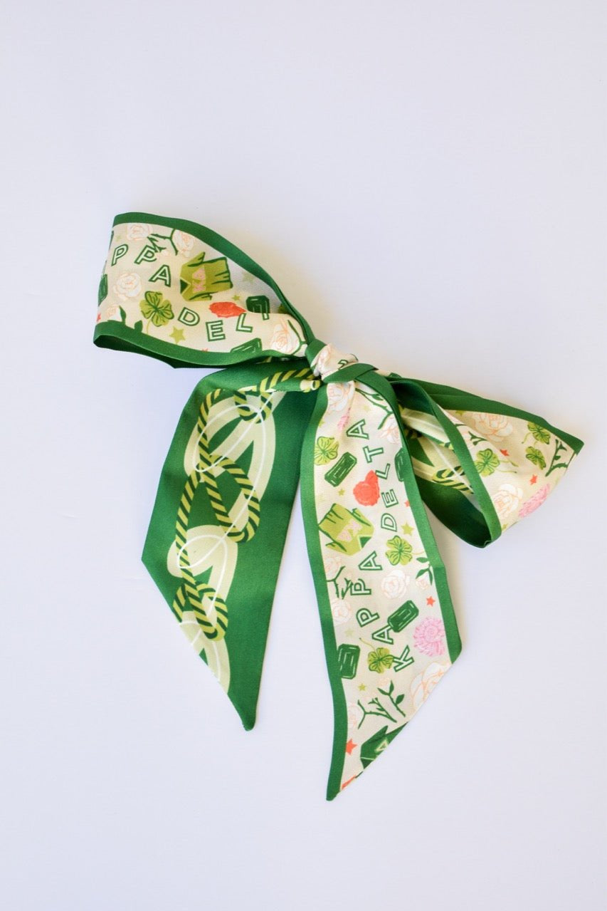 [Saturday Silks] Kappa Delta Skinny Scarf - The Pink Pineapple 850