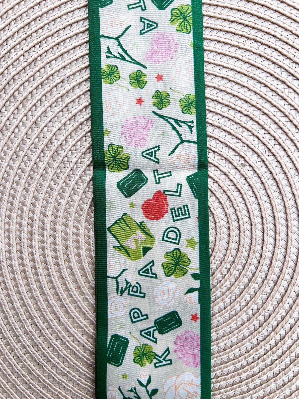[Saturday Silks] Kappa Delta Skinny Scarf - The Pink Pineapple 850