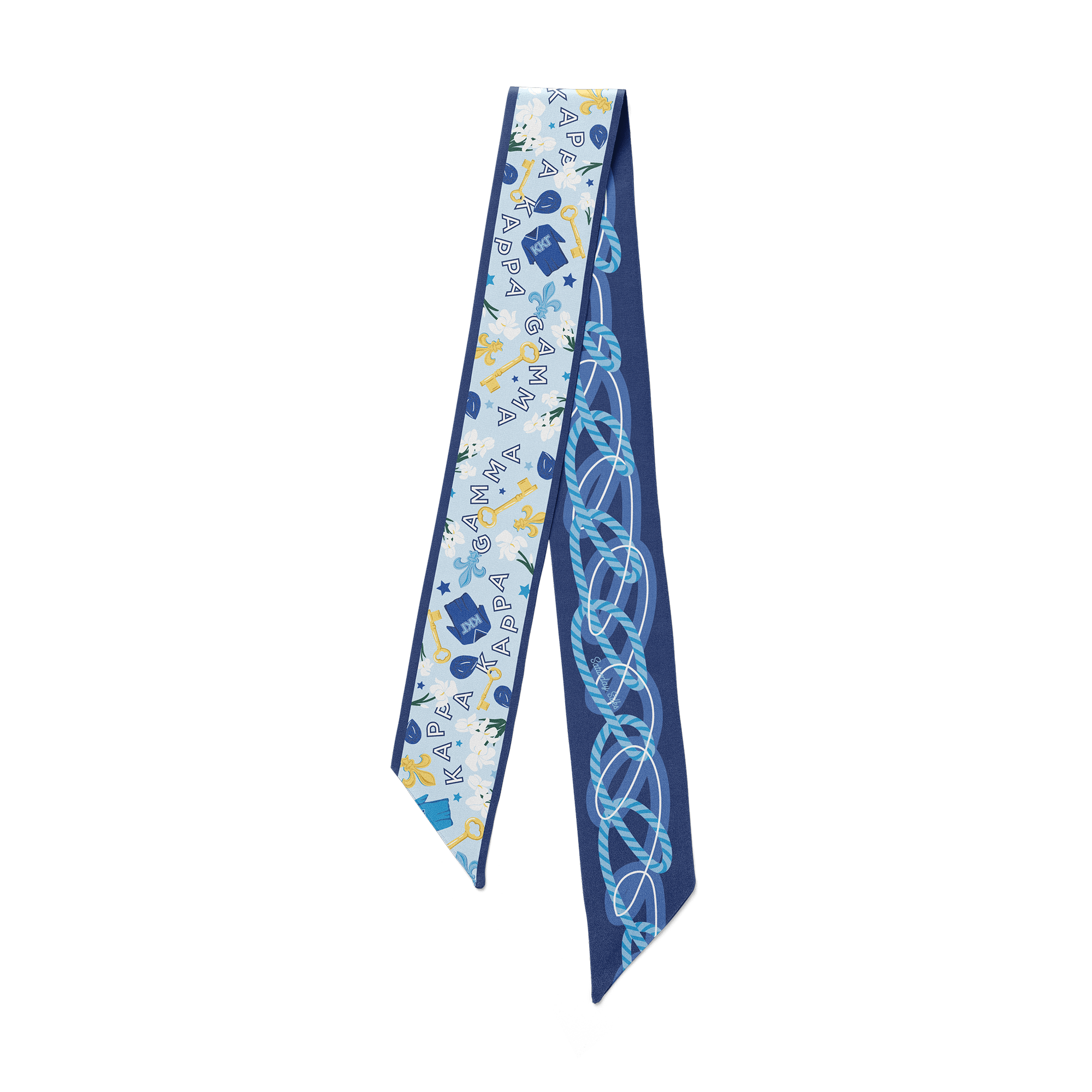 [Saturday Silks] Kappa Kappa Gamma Skinny Scarf - The Pink Pineapple 850