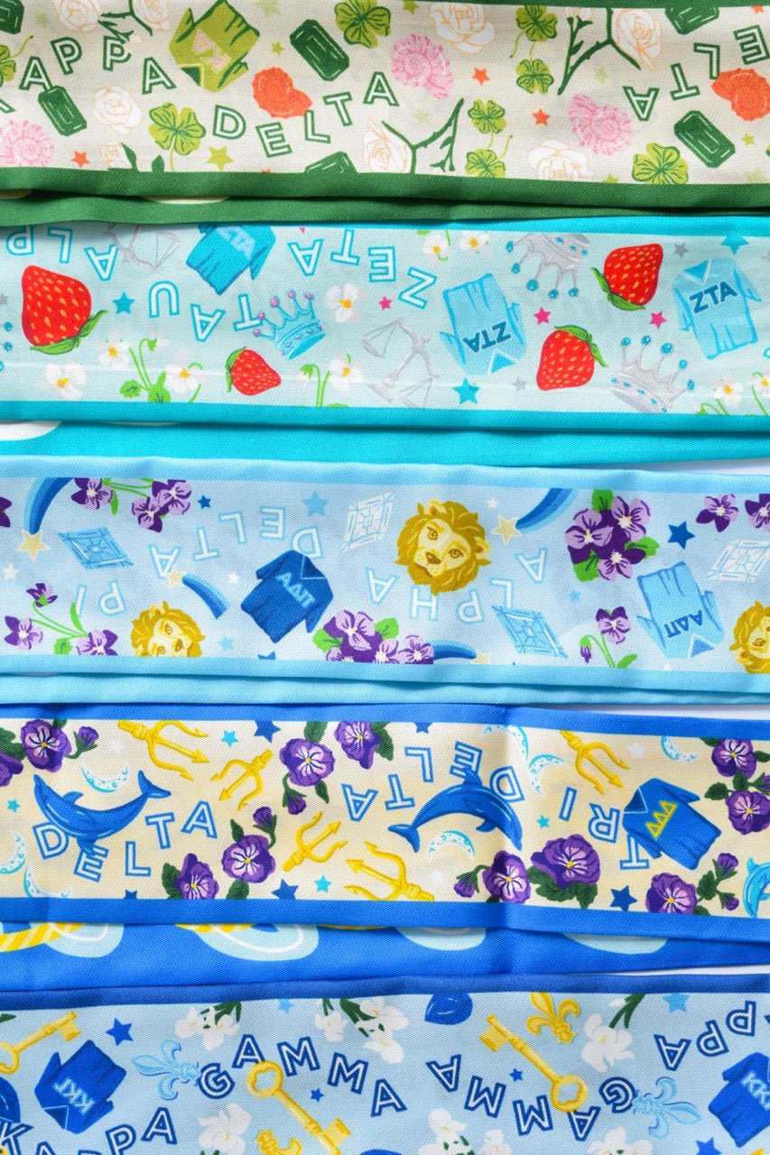 [Saturday Silks] Kappa Kappa Gamma Skinny Scarf - The Pink Pineapple 850