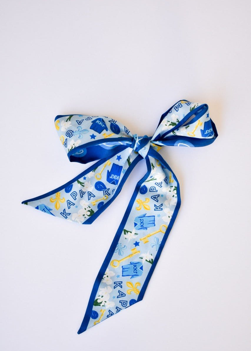 [Saturday Silks] Kappa Kappa Gamma Skinny Scarf - The Pink Pineapple 850