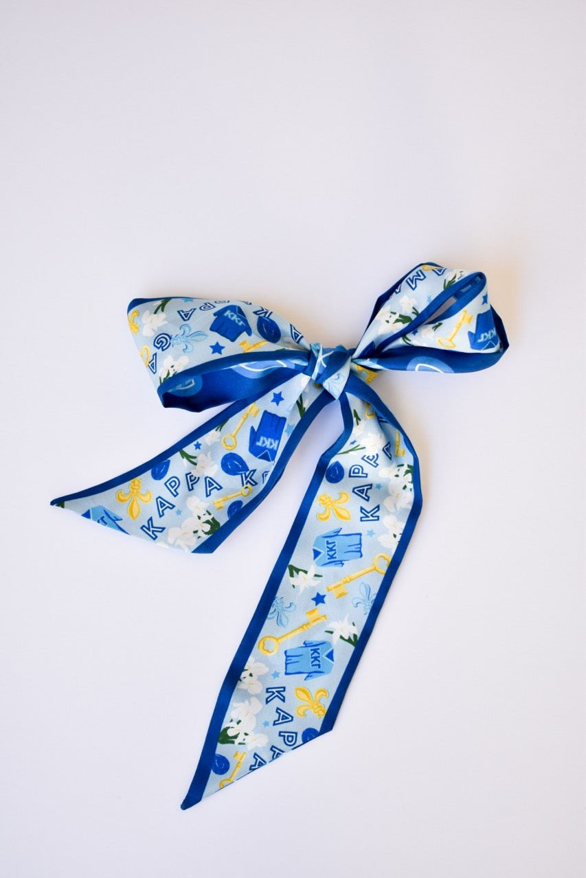 [Saturday Silks] Kappa Kappa Gamma Skinny Scarf - The Pink Pineapple 850