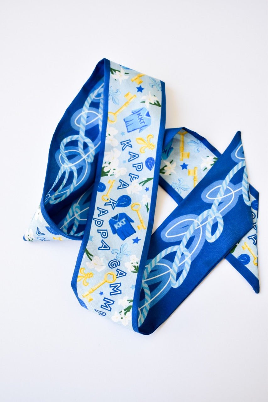 [Saturday Silks] Kappa Kappa Gamma Skinny Scarf - The Pink Pineapple 850