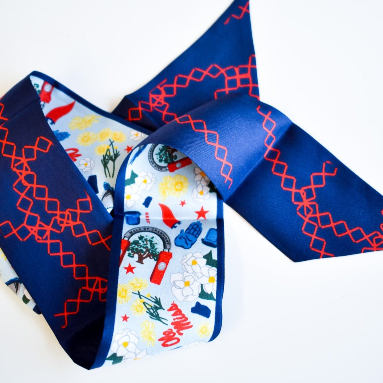 [Saturday Silks] Ole Miss Gameday Skinny Scarf - The Pink Pineapple 850