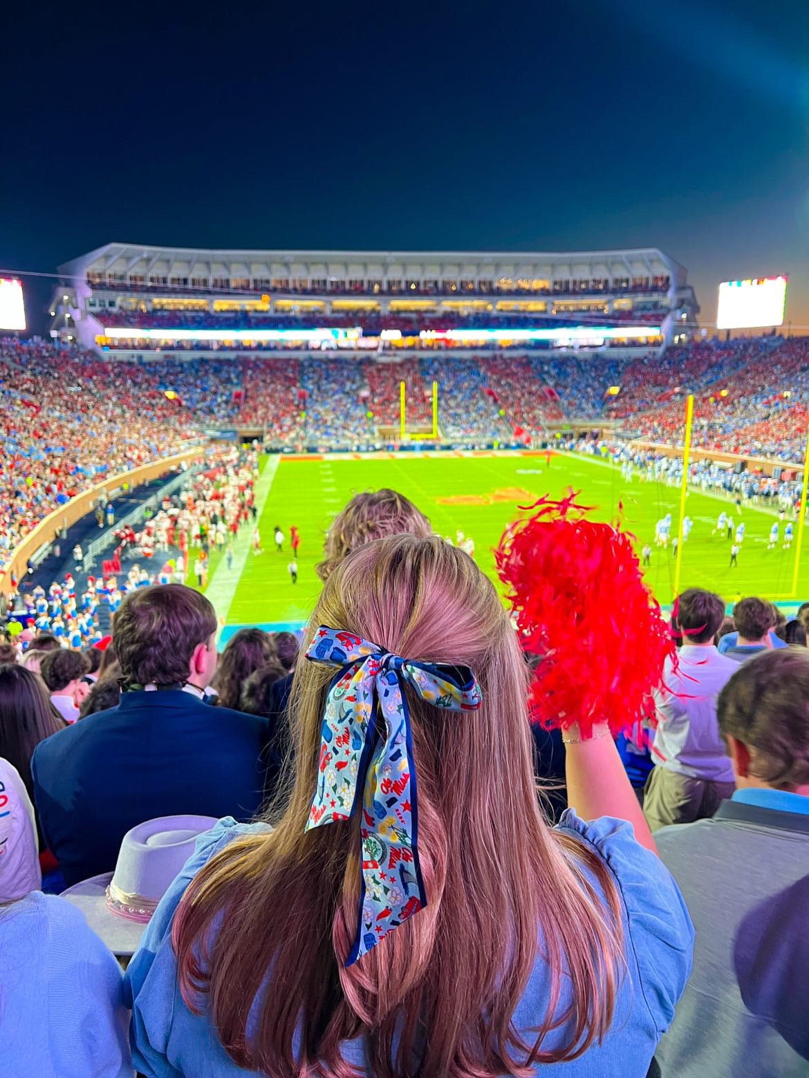 [Saturday Silks] Ole Miss Gameday Skinny Scarf - The Pink Pineapple 850