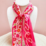 [Saturday Silks] Phi Mu Skinny Scarf - The Pink Pineapple 850