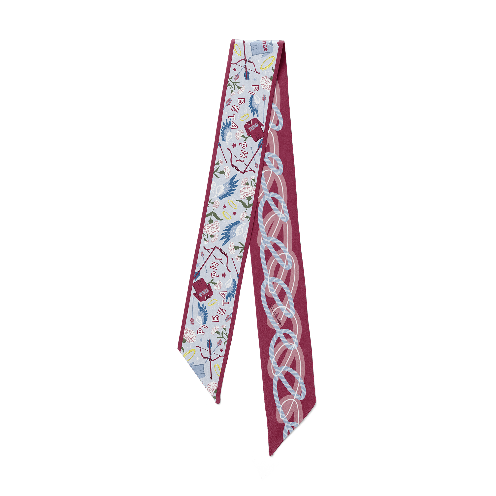 [Saturday Silks] Pi Beta Phi Skinny Scarf - The Pink Pineapple 850