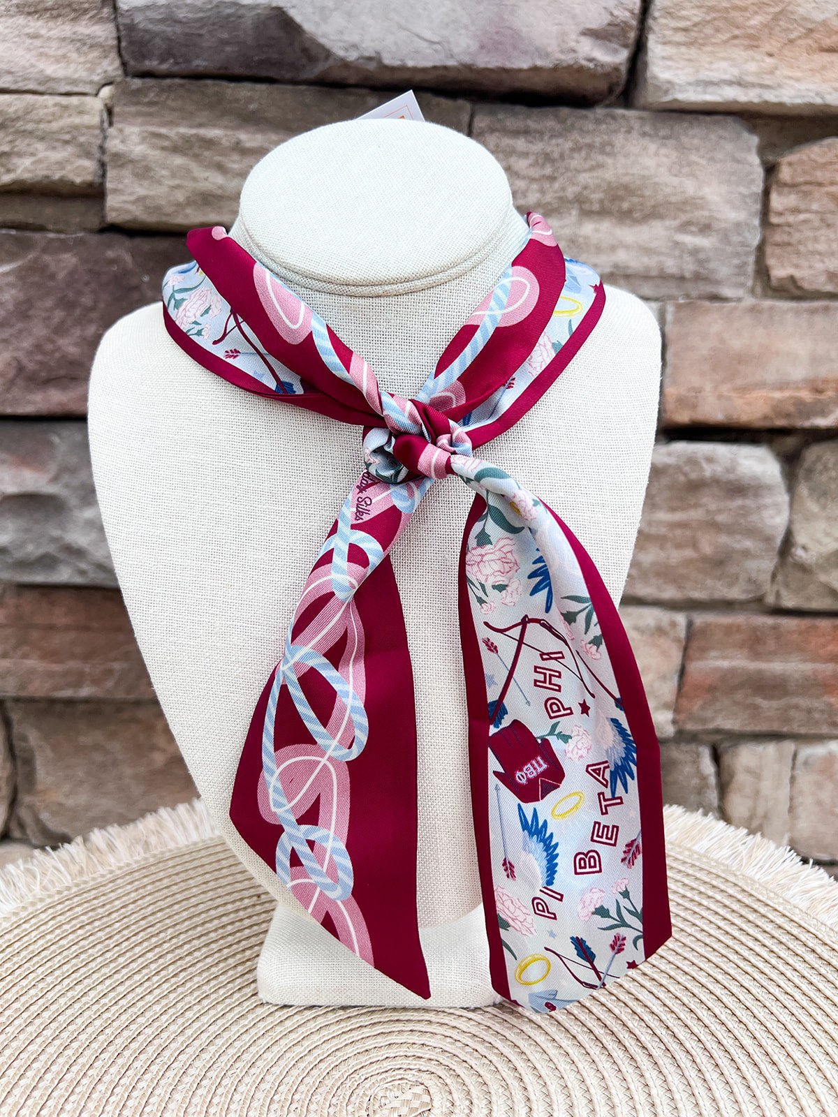 [Saturday Silks] Pi Beta Phi Skinny Scarf - The Pink Pineapple 850