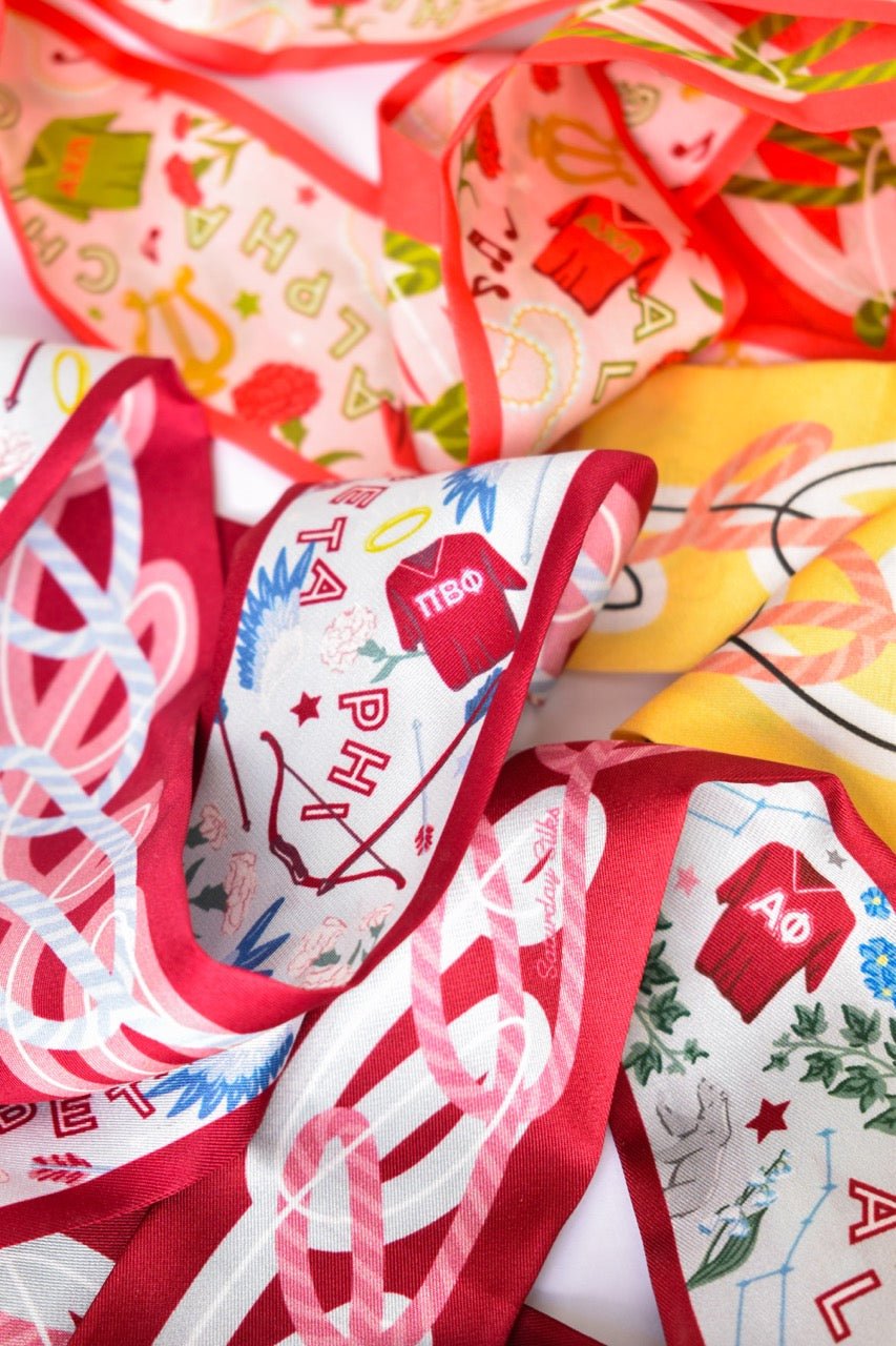 [Saturday Silks] Pi Beta Phi Skinny Scarf - The Pink Pineapple 850