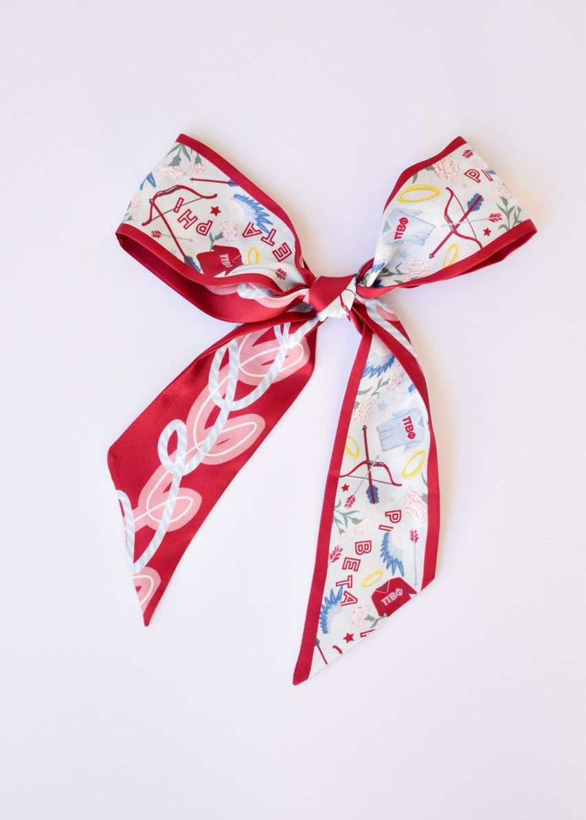 [Saturday Silks] Pi Beta Phi Skinny Scarf - The Pink Pineapple 850